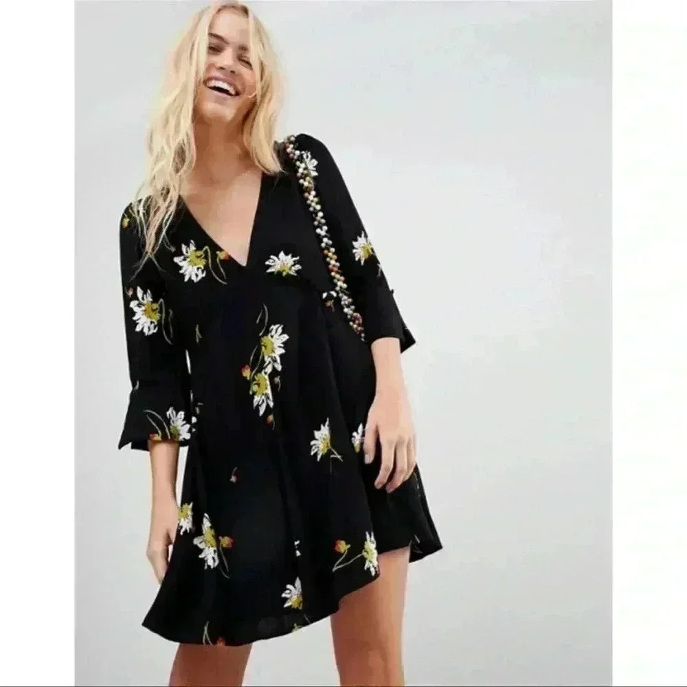 Free People Time On‎ My Side Crepe Mini Dress size s